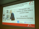 Anzeige am Bildschirm beim Industriemeistertag Nürnberg.